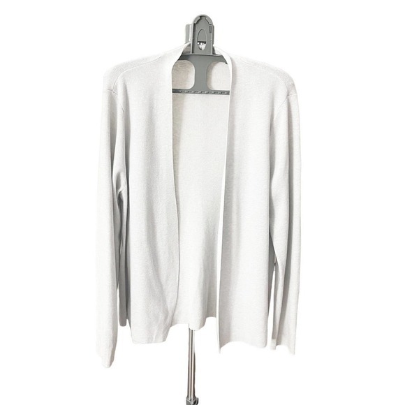 J. Jill Open Cardigan Sz M‎ Grey Wool Shawl Collar Long Sleeve - Picture 1 of 7